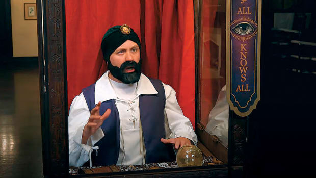 A Baltar Fortune Telling Machine lets Texas A&M fans know what the future holds the night Jimbo Fisher is hired in College Station.